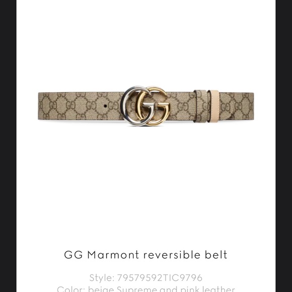 Gucci Beige and Pink Reversible Belt - Picture 1 of 9